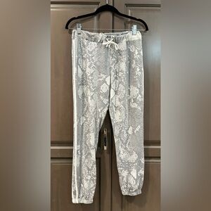 Vintage Havana Snake Skin Joggers in Gray and White, Size M
